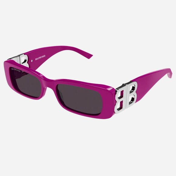 NEW BALENCIAGA BB0096S 016 51 SQUARE PINK SUNGLASSES BALENCIAGA - Picture 1 of 3